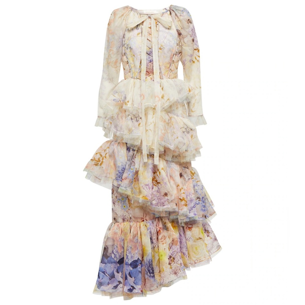 ZIMMERMANN Rhythmic Asymmetric Tiered Maxi Dress